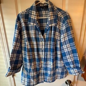 Blue and White Plaid Women’s Shirt